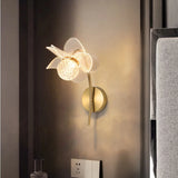 Modern LED wall lamp Electroplated Flower Shaped Bedroom Bedside Light Study Dining Room Living Room Background Decoration Lamp