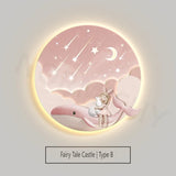 Children's Room Decoration Painting Wall Lamp Girls' Room Hanging Painting New Creative Cartoon Castle Lamp Painting bedroom LED