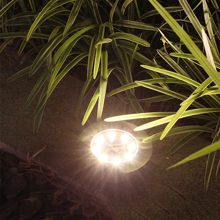 8 LED Outdoor Solar Underground Floor Buried Lamp Waterproof Landscape Garden Path Way Underground Decking Light