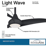 Light Wave Ceiling Fan with LED Light and Remote Control in Coal Finish