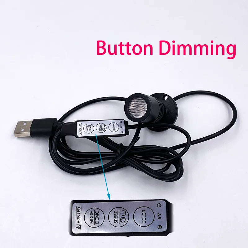 Rgb Led Spot Light Usb 5V Remote Dimming Mini Bulb 1W 3W Cabinet Showcase dollhouse Jewelry Lamp Stage KTV Bar Light