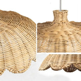 Japanese Wabi-Sabi Natural Rattan Chandelier - Hand-Woven Basket Pendant Light Fixture for Living Room, Hotel, Restaurant & Shop Mood Decor