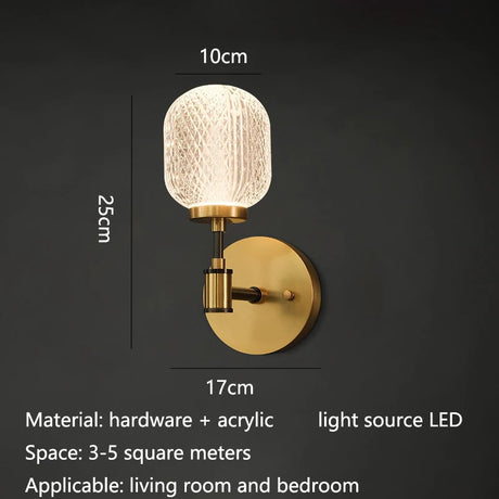Nordic LED Light Luxury Wall Lamp Modern Warm Bedroom Bedside Lamp Living Room Background Wall Decoration Wall hanging Furniture