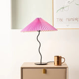 Table Lamp Ins Retro Pleated Umbrella Nordic Medieval Korean Master Bedroom Bedside Lamp Swing Iron Art Drop Shipping