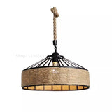 Classical Hemp Rope Pendant Light - Retro Antique Industrial Iron Chandelier