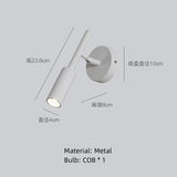 Modern Long Arm Wall Lights Gold Black White Metal Rotatable Foyer Bedside Reading Room Lamp E27 Bulb Drop shipping