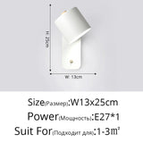 Nordic Macaron Wall Sconce Rotatable With Switch TV Background Wall Lights Modern Bedroom Bedside Aisle Home Reading Wall Lamps