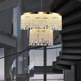 2025 Modern Circular Luxury Crystal Pendant Light Classical Round Chandelier Lighting For Dining Room Living Room Hotel
