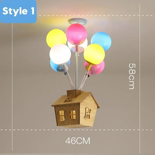 Modern New Pendant Lights Nordic Creative Ceiling Chandelier Dyed Balloon Cartoon Lights for Children's Princess Room Bedroom