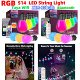 NEW 12M 20Bulbs Tuya WIFI LED String Light S14 USB Smart Bluetooth App Control LED Modules for IP67 Eave Lamp Garden Party Decor