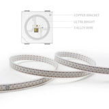 WS2812B WS2813 WS2815 Programmable LED Strip Light (1–5M, 144 LEDs/m) - DC5V/DC12V High-Density RGB Chasing Pixel Ribbon