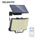 348 LED Solar Motion Sensor Outdoor Light - Powerful Waterproof Security Spotlight Wall Lamp for Garden, Yard & Garage