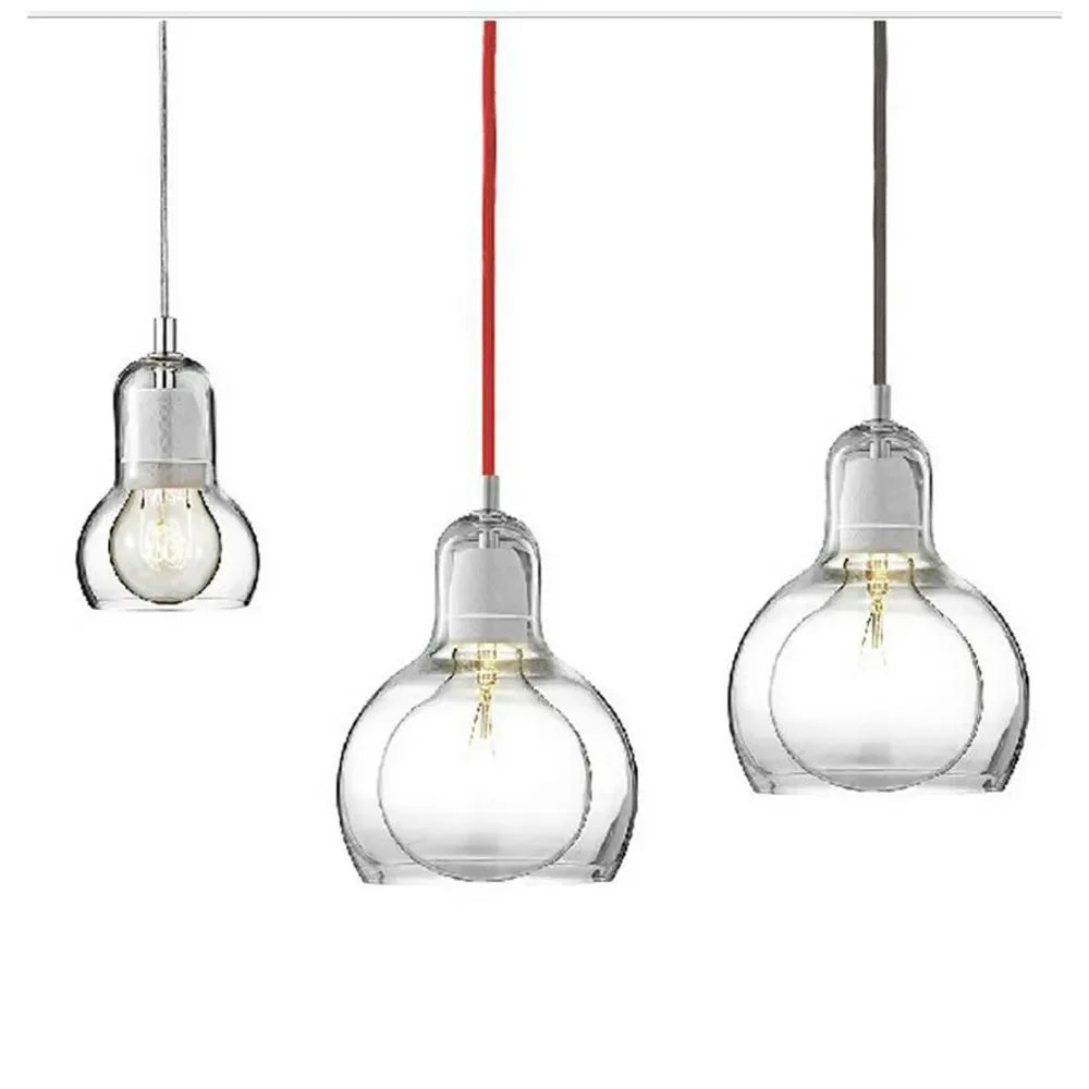 Modern Pendant Light Simple Creative Dining Room Clothing Store Flower Shop Glass Chandeliers E27 Edison Decorative Light Bulb