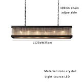 Home-appliance Classic Black Crystal Glass Bar Chandeliers Luxury Rectangle Hanging Lamp for Dining Room Decoration 2025 Lights