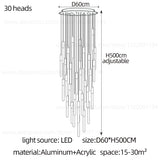 Nordic Staircase LED Chandelier - Modern Gold/Black Penthouse Hanging Lamp