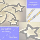 Smart Dimmable LED Ceiling Light APP Control Chandelier for Living Room Star Acrylic Lamp Remote Control Flush Mount for Bedroom