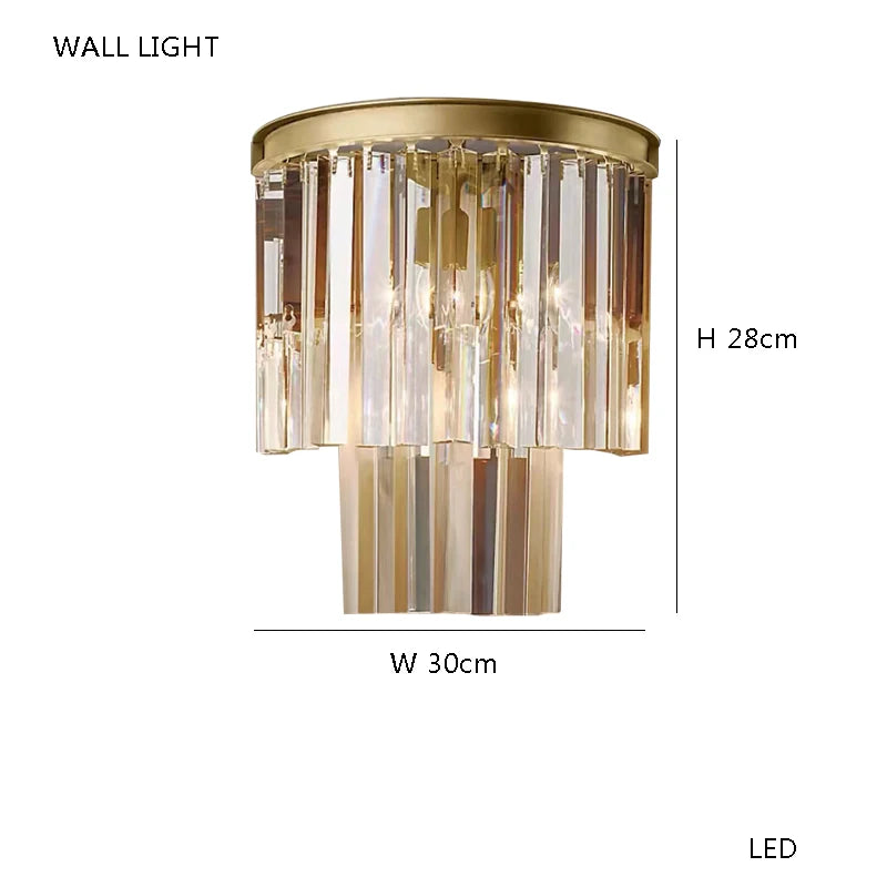 2025 Wall Lamps Bronze Copper Thick Crystal Sconce Lights Decoration Living Room Bedside Aisle Entryway Lighting Black Chrome