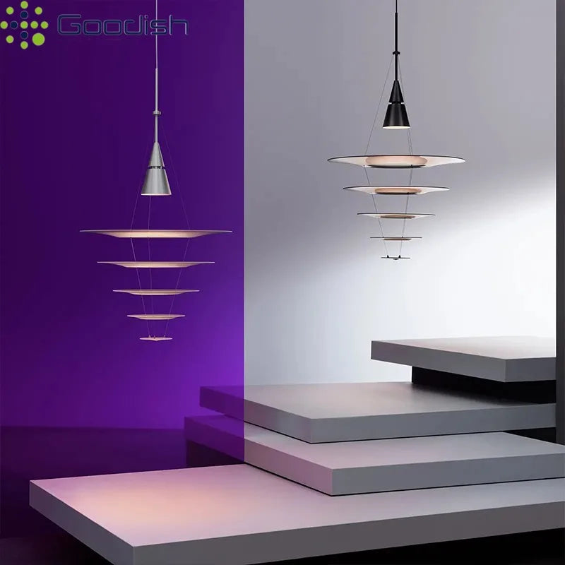 Denmark Louis Poulsen Enigma Pendant Lights Acrylic Slice Ripple Art Creative Lamps for Living Room Home Decoration Chandeliers