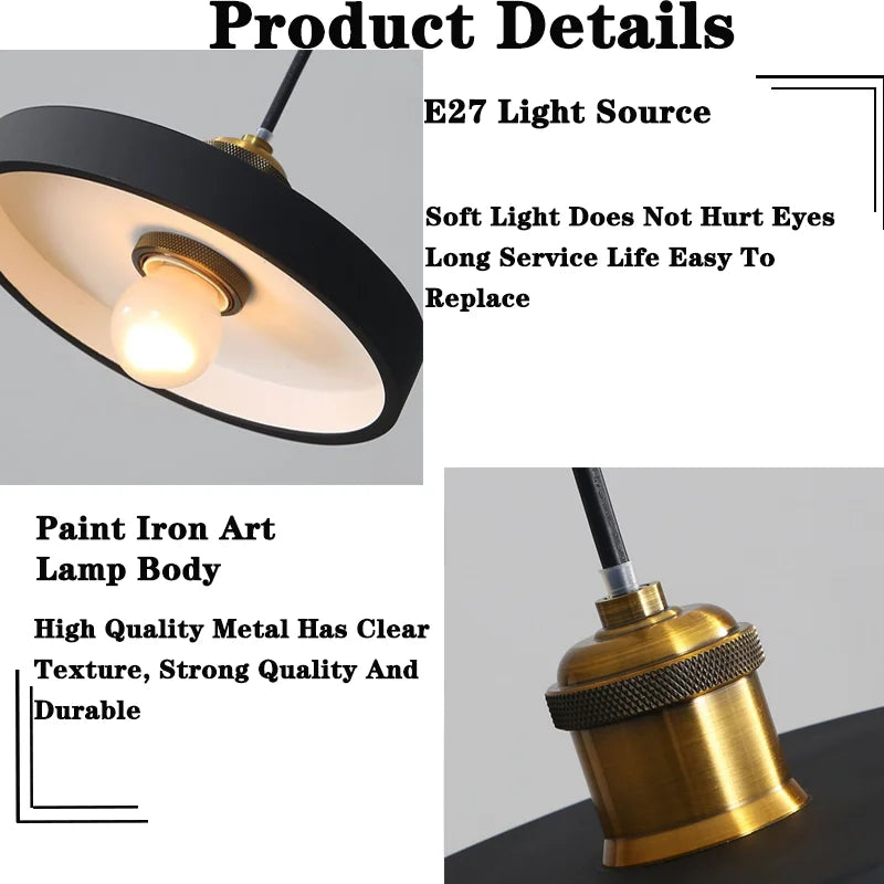 Modern Vintage Macaron Pendant Light Kit (3-Light Cluster) - Creative Iron Hanging Lamp for Bar, Dining & Kitchen