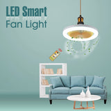 Ceiling Fan with LED Light and Remote Control Silent 30W E27 Converter Base 3 Wind Speeds 3 Light Colors Timmer for Kitchen Home