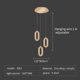 Modern Rings LED Chandeliers For Staircase Luxury Long Hanging pendant Lamps Gold Creative Indoor Attic Lighting Lustre Fixtures