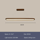 Wood/LED Pendant Lamp For Dining Room Minimal Home Decor Long Table Ring Kitchen Modern Hanging Chandelier Indoor Light Fixture