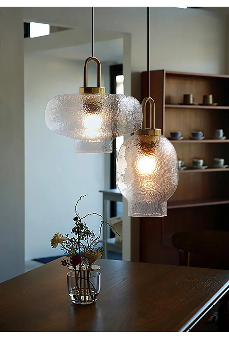 Modern LED Lantern Glass Ceiling Chandeliers Minimalist Nordic Living Dining Room Hanging Light Home Decors Pendent Lamp Fixtures