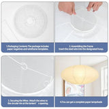 2pcs White Oval Paper Lantern Lampshade Chinese Foldable Ceiling Light Lampshade Hanging Home Decor for Living Room Bedroom