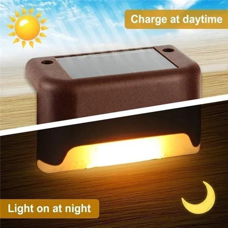 Solar Deck Lights Outdoor Step Lights Waterproof Led Solar Lights for Railing Stairs Step Fence Yard Patio and Pathway