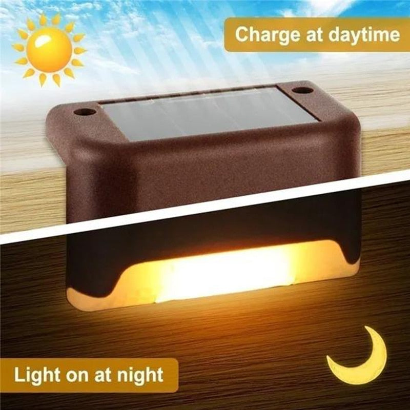 Solar Deck Lights Outdoor Step Lights Waterproof Led Solar Lights for Railing Stairs Step Fence Yard Patio and Pathway