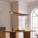 Wabi Sabi Retro Leaf Design Pendant Light Long Strip Chandelier Dining Tea Bar Room Table Light Creative Minimalist Home Decor