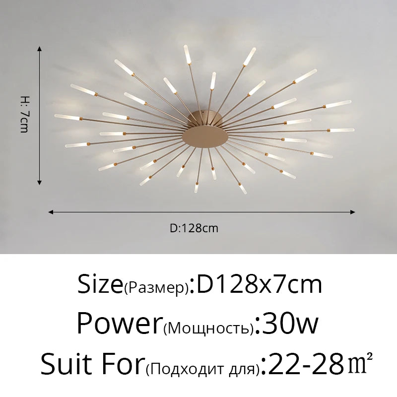 2025 New fireworks led Chandelier For Living Room Bedroom Home chandelier Modern Led Ceiling Chandelier Lamp Lighting chandelier