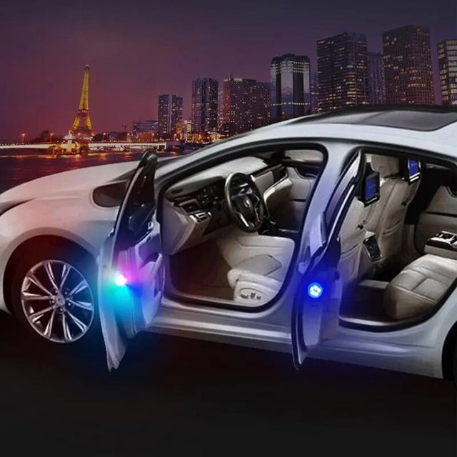 Wireless Car Door LED Warning Light 5 LEDs LED Flashing Warning Light Self Adhesive Waterproof Magnetic Induction Strobe Flash