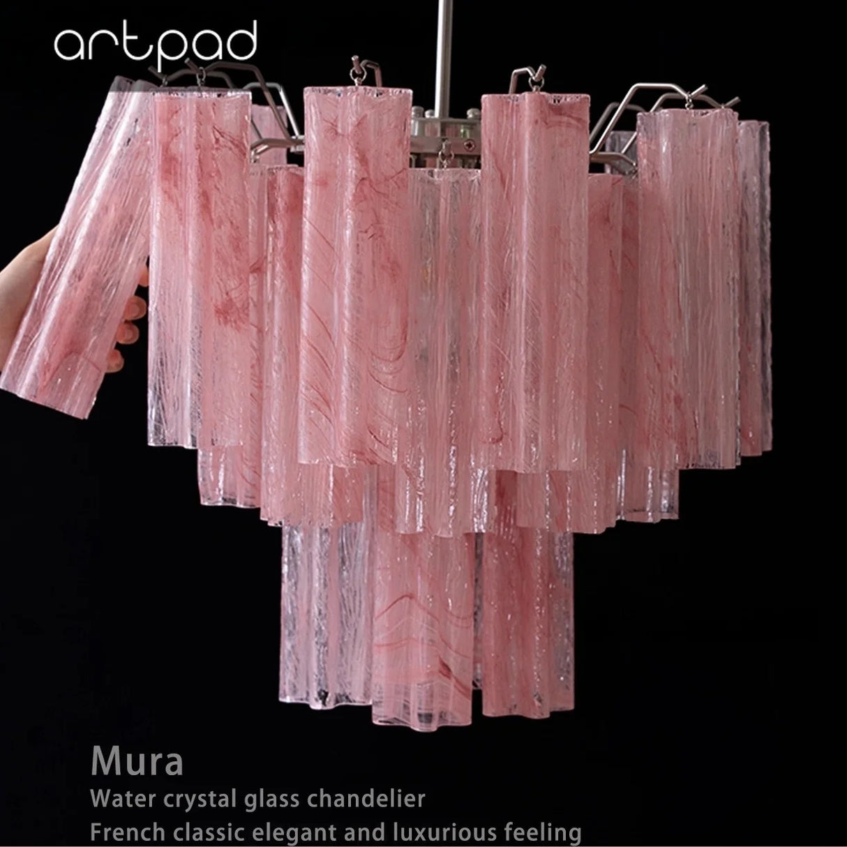Designer Murano Ceiling Chandeliers Pink Colorful Glass LED Hanging Pendant Lights for Living Dining Room Bar Villa Art Lighting