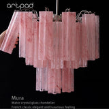 Designer Murano Ceiling Chandeliers Pink Colorful Glass LED Hanging Pendant Lights for Living Dining Room Bar Villa Art Lighting