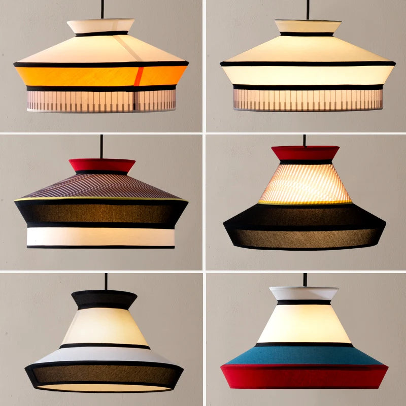 Rattan Pendant Light Minimalist Wabi-sabi Fabric Decorative Danish Design Light Interior Restaurant Bedroom Dining Room Light