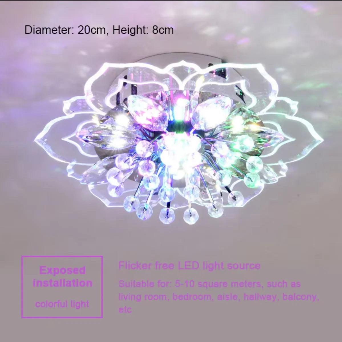 Creative LED Crystal Flower Chandelier - Modern Bedroom Ceiling Light
