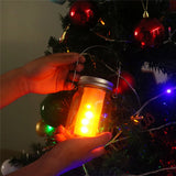 2/4/8/12PCS Solar LED Mason Jar Lit Light Flame Warm LED Garden Outdoor Solar Bottle Lamp Candle Lantern Christmas Decoration