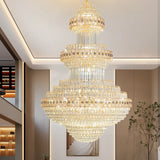 Double-Storey House Living Room Chandelier Hollow And Luxurious Modern And Retro Crystal Lamp-Style Multi-Story Villa Hall Light