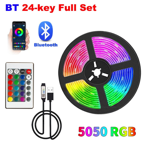 LED Strip Lights RGB Tape LED Lights for Room Decor Bluetooth SMD5050 ...