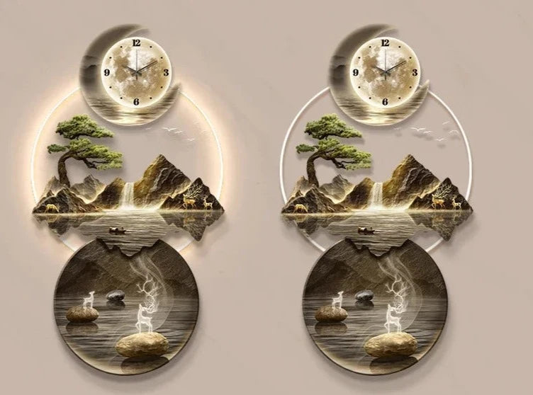 Art Mural Wall Clocks Luxury Interior Aesthetic Creative Wall Watch Minimalist Bedrooms American Relog De Pared Wall Decors