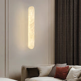 2026 Modern Luxury Natural Marble Wall Lamp - LED Long Oval Stone Sconce