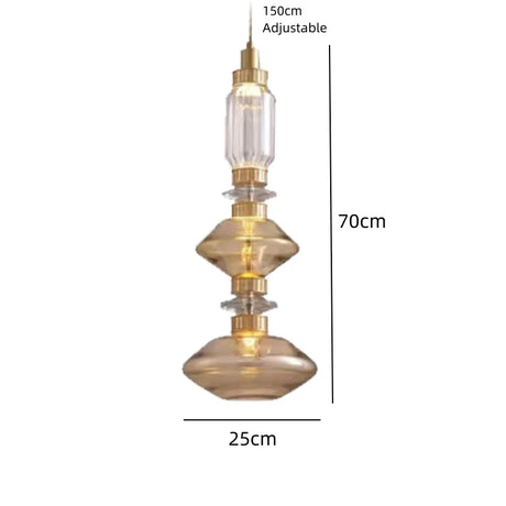 New LED Chandelier Clear Amber Glass Free Collocation Hall Parlor Restaurant Bedside Lighting Fixtures Wire 200cm Adjustable
