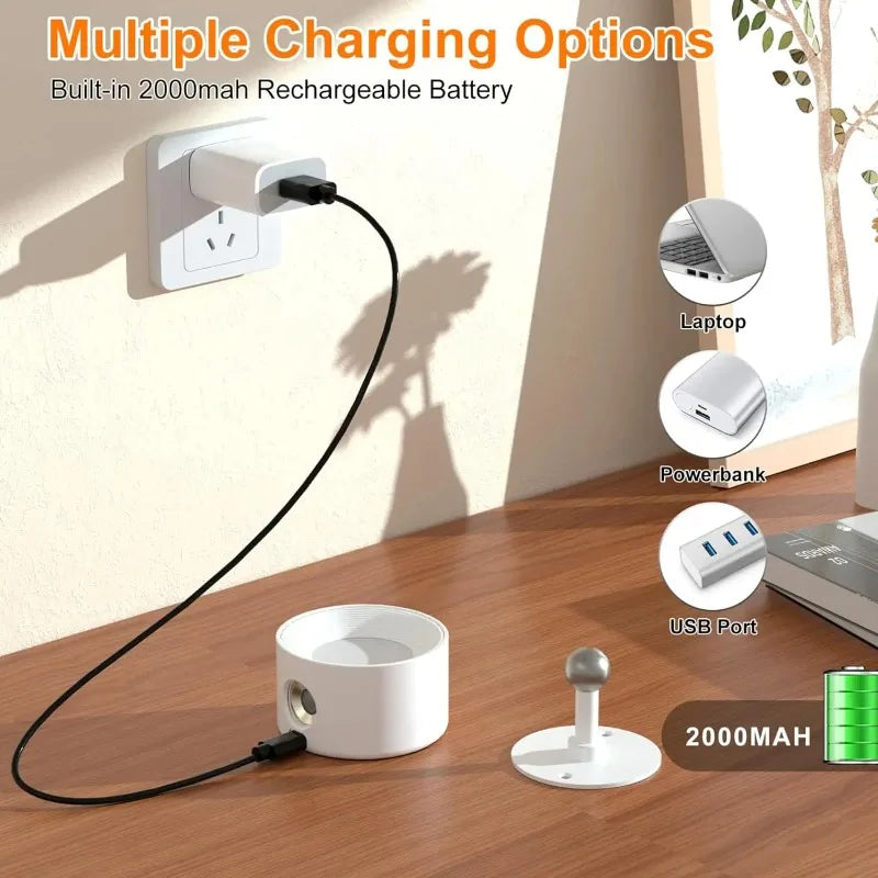 LED Wall Lights with Remote, Rechargeable Wall Mounted Reading Sconces Lamp 2000mAh, 3 Colors & Dimmable Magnetic 360° Rot