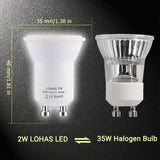 LED Light Bulb 2W Mini GU10 SMD 3000/6000K Warm/Cold White 35Watt Replacement for Small 35mm Non Dimmable [Energy Class A+]6Pack