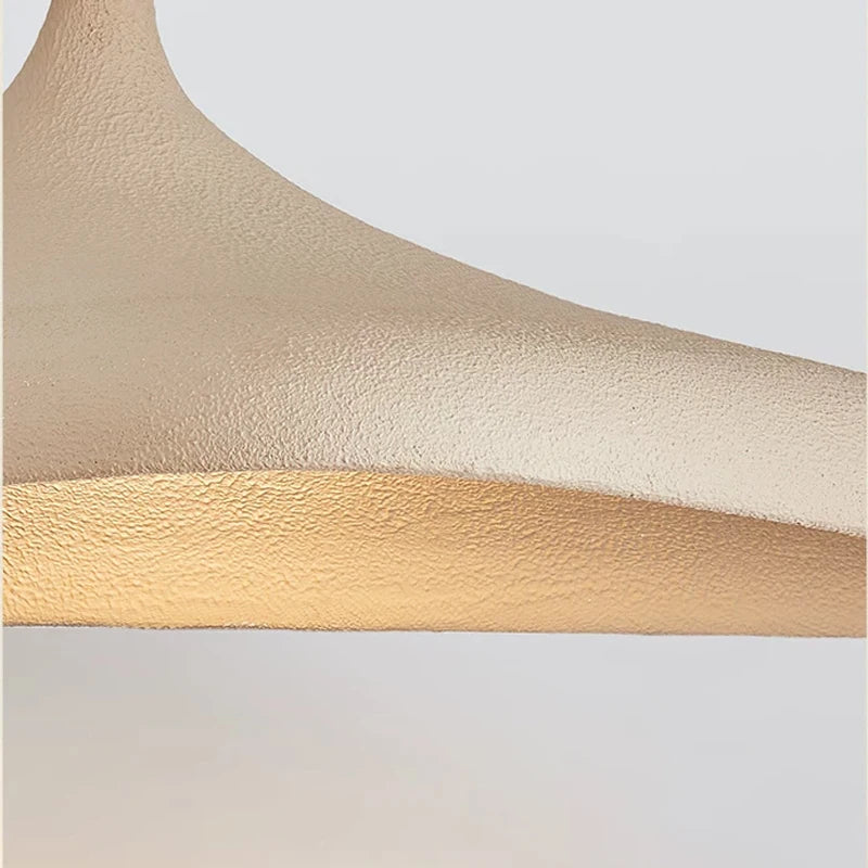 Nordic Minimalist Wabi-Sabi Cream Style LED Ceiling Chandelier - Modern Fabric Hanging Pendant Lamp Fixture for Living Room, Dining Room & Bedroom