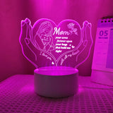 3D Creative Heart-Shaped Letter Night Light - Mother's Day Gift Lamp & Decorative Small LED Table Light for Mom