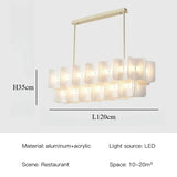 White Large Chandelier Minimalist Wabi Sabi Acrylic Lamp Dining Living Room Hotel Lobby Hanging Lamp Fixture