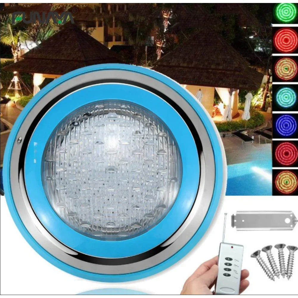 LED Swimming Pool Lamp AC 12V Stainless Steel Water Proof 15W 25W 35W 45W Warm/Cold Light Underwater Remote Control RGB Lamps