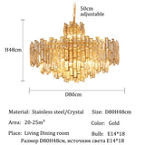 Luxury Crystal Ceiling Pendant Chandelier Lights Dining Room Chandeliers Lighting for Living Room Light Home Decor Lustre Salon
